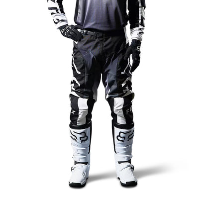 Fox Racing 180 Leed Pants Black/White - Front View of Model Posing in Pants