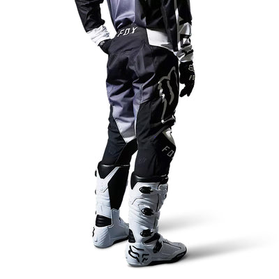 Fox Racing 180 Leed Pants Black/White - Rear Side View of Model Posing in Pants