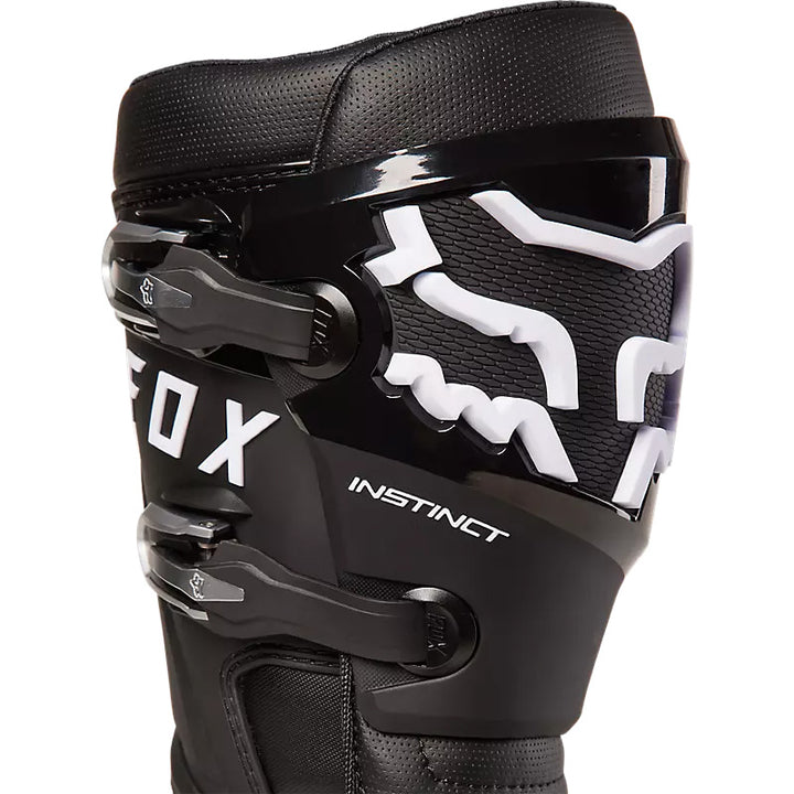 Fox Racing Instinct Boots Black - Close-up View of Top
