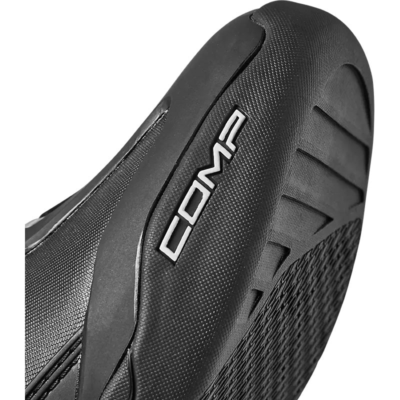 Fox Racing Comp Boots Black - Close-up Side View of Toe