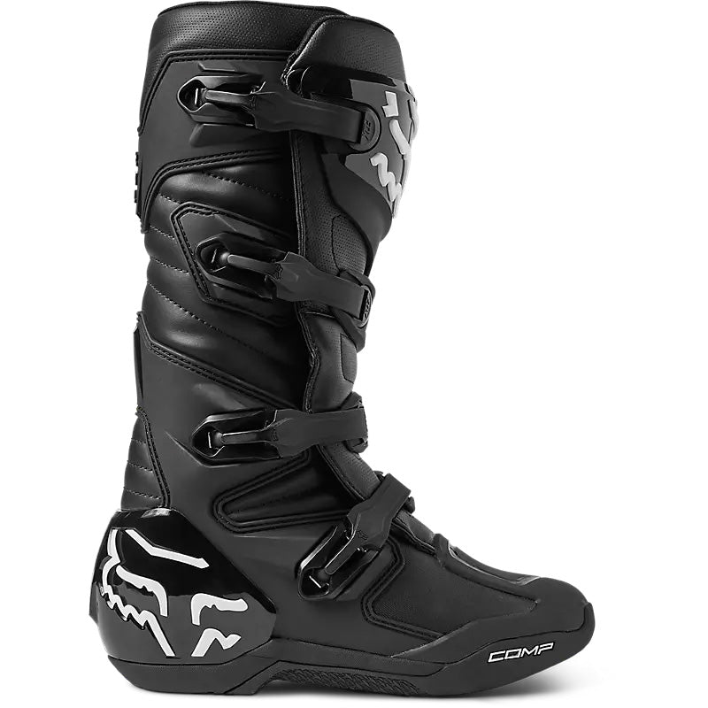 Fox Racing Comp Boots Black - Outer Side View