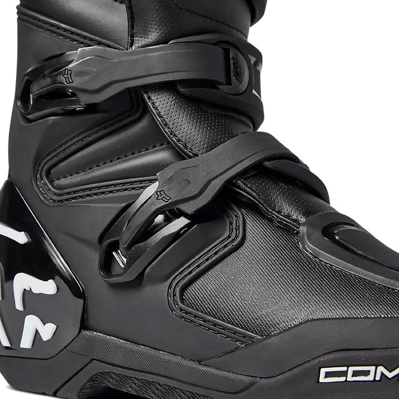 Fox Racing Comp Boots Black - Close-up View of Buckles