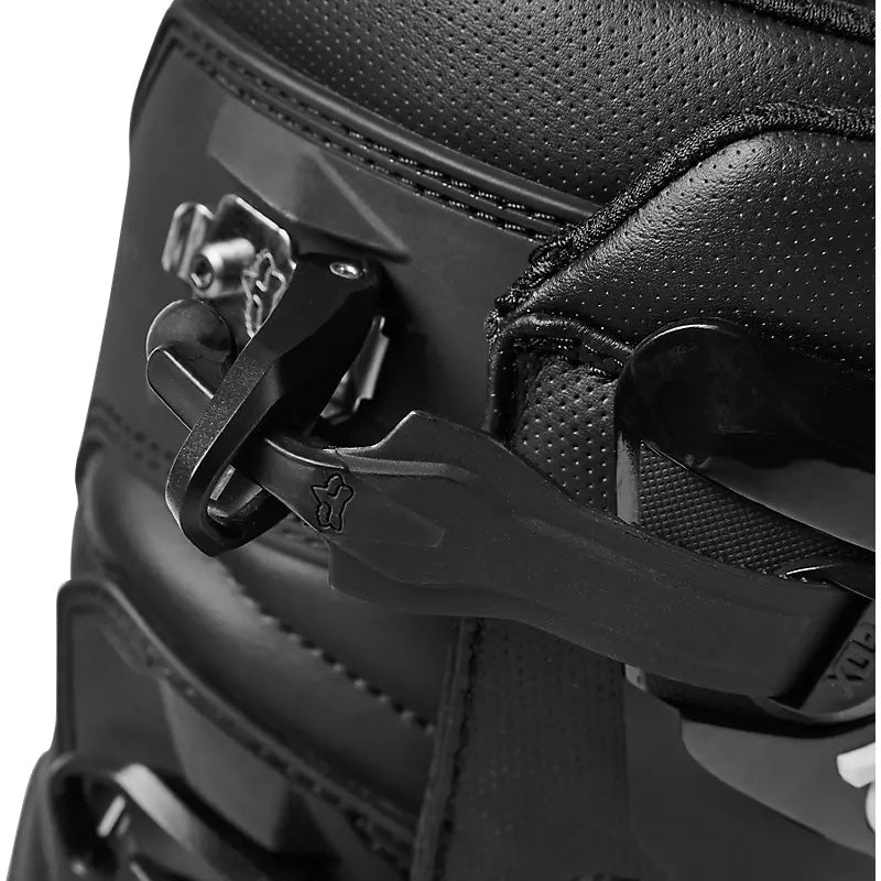 Fox Racing Comp Boots Black - Close-up View of Top Buckle
