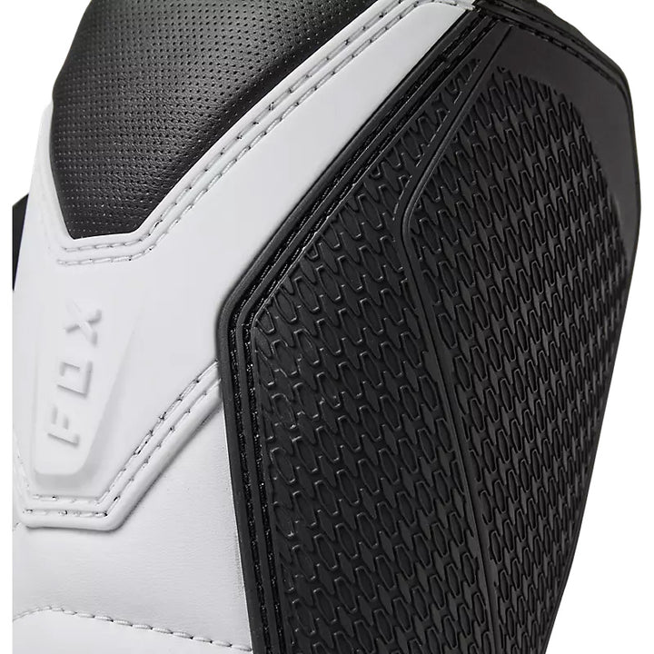 Fox Racing Comp Boots White - Close-up View of Top