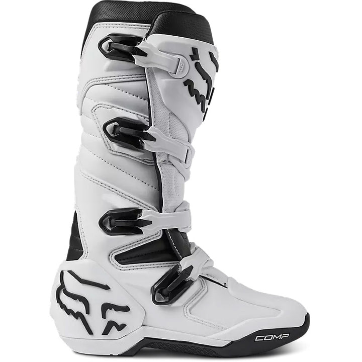 Fox Racing Comp Boots White - Outer Side View
