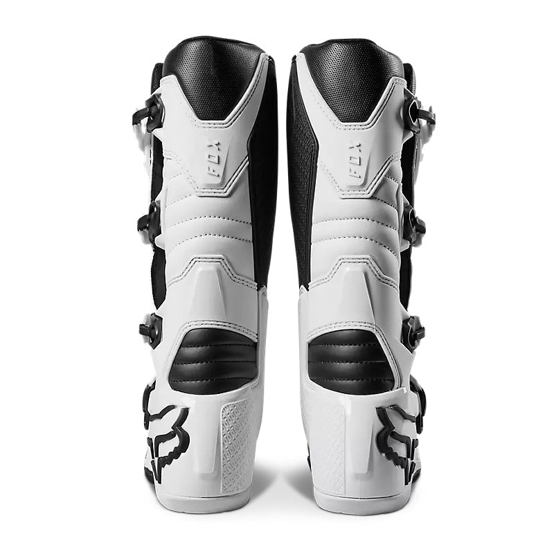 Fox Racing Comp Boots White - Rear View of Pair