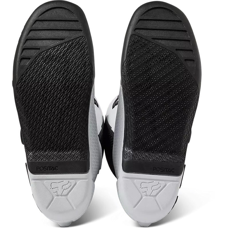 Fox Racing Comp Boots White - Sole View of Pair