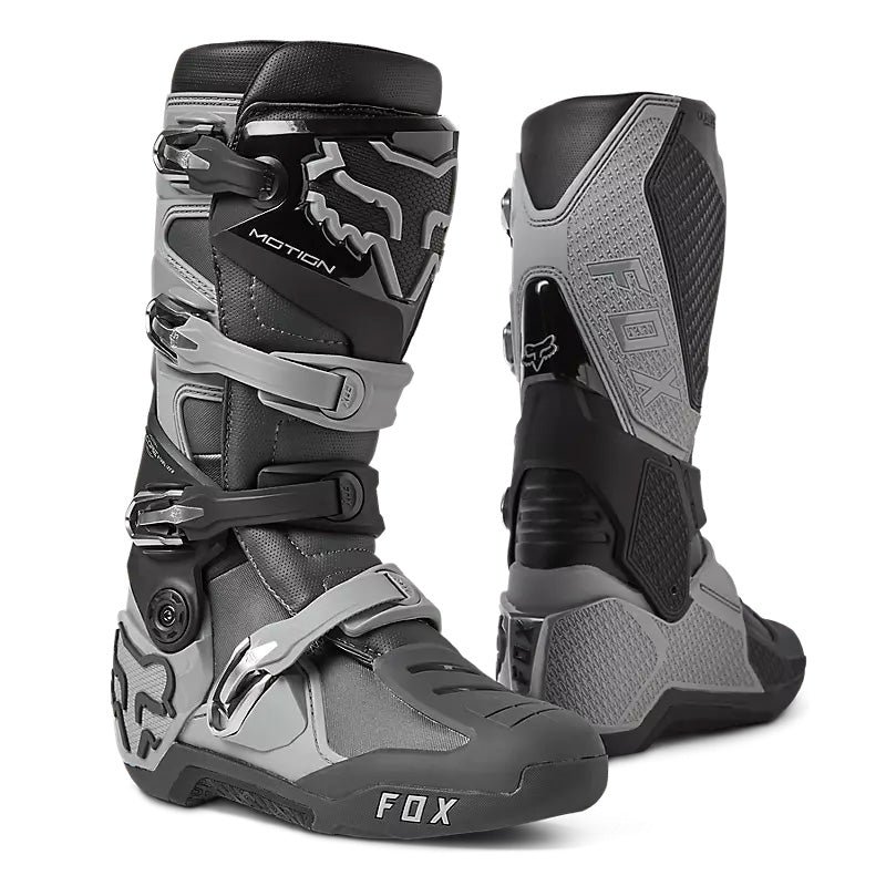 Fox Racing Motion Boots Dark Shadow - Front Side View of Pair
