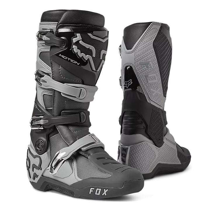 Fox Racing Motion Boots Dark Shadow - Front Side View of Pair