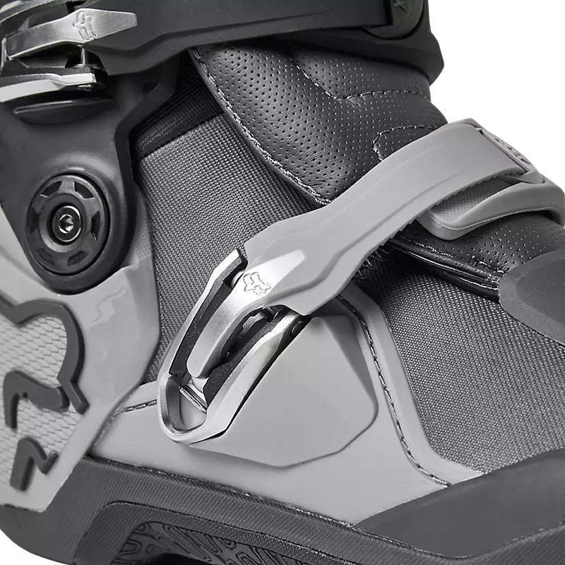 Fox Racing Motion Boots Dark Shadow - Close-Up View of Lower Buckle