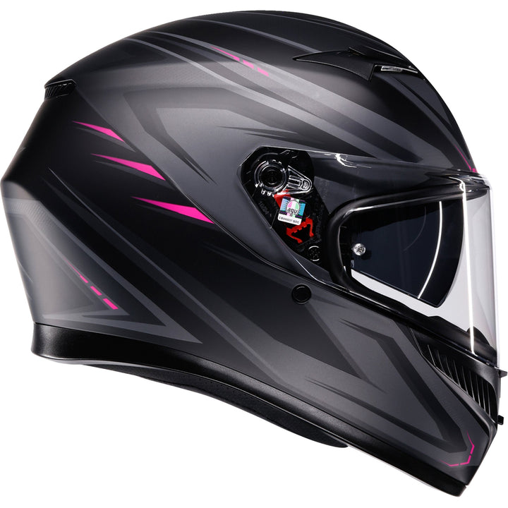 K3 Helmet - Syth - Matte Black/Pink