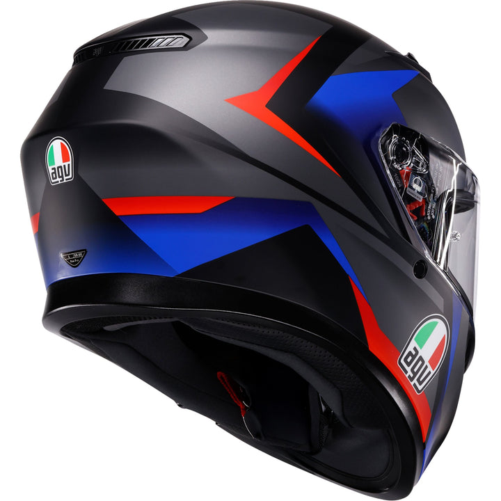 K3 Helmet - Striga - Matte Black/Blue/Red