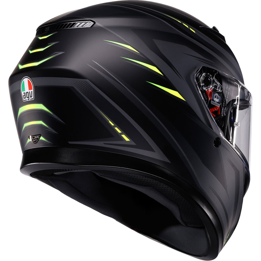 K3 Helmet - Syth - Matte Black/Yellow Fluo