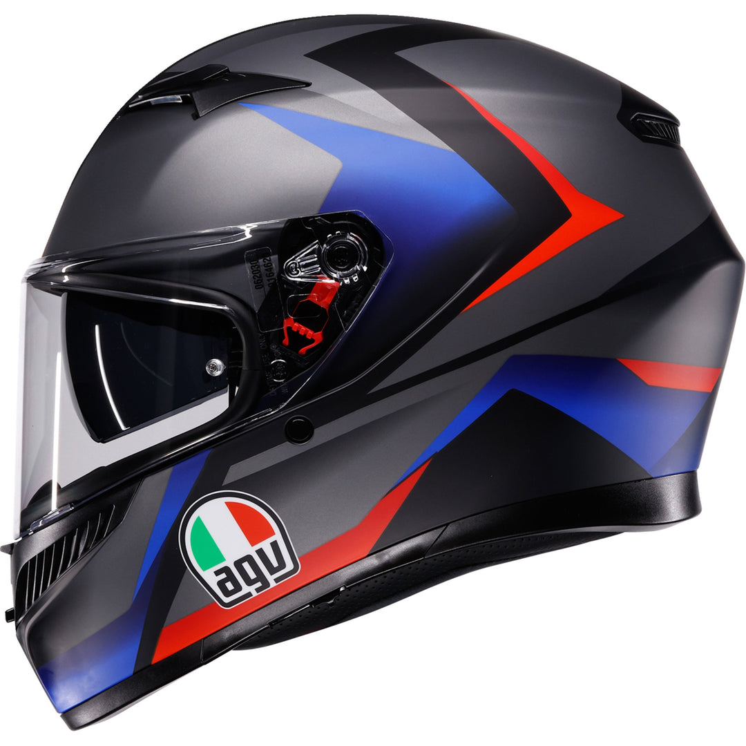 K3 Helmet - Striga - Matte Black/Blue/Red
