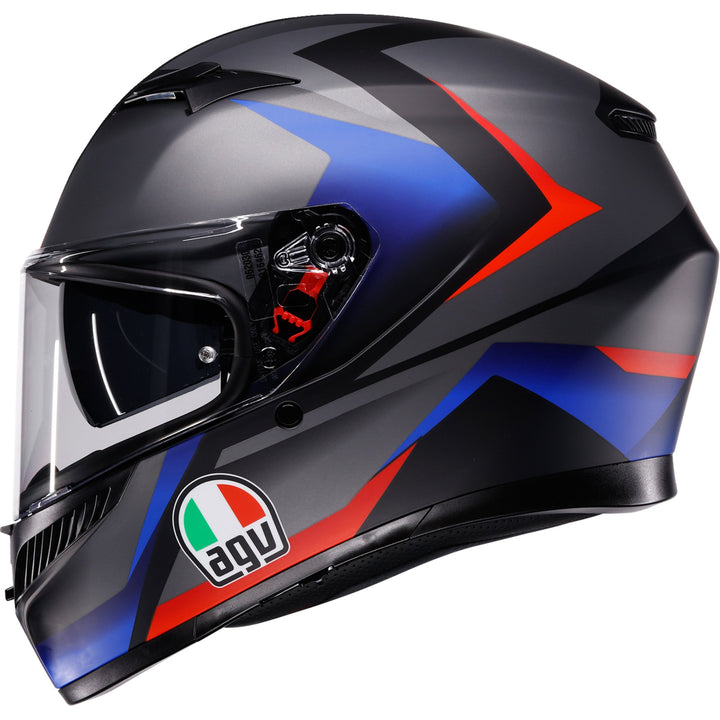 K3 Helmet - Striga - Matte Black/Blue/Red