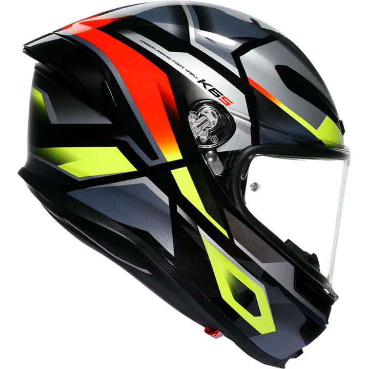 K6 S Helmet - Erazer - Black/Red/Yellow Fluo