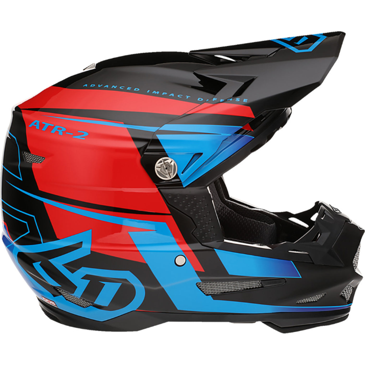 6D Helmets ATR-2 Mach Helmet Blue/Red/Black - Side View