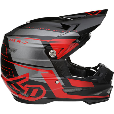 6D Helmets ATR-2 Mach Helmet Red/Gray/Black - Side View