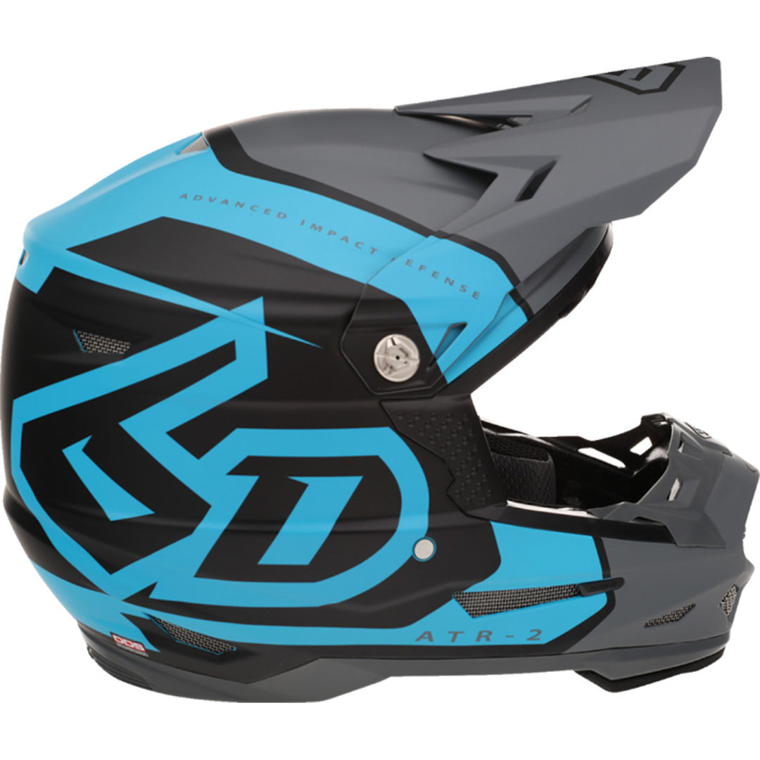 6D Helmets ATR-2 Torque Helmet Cyan/Gray - Side View