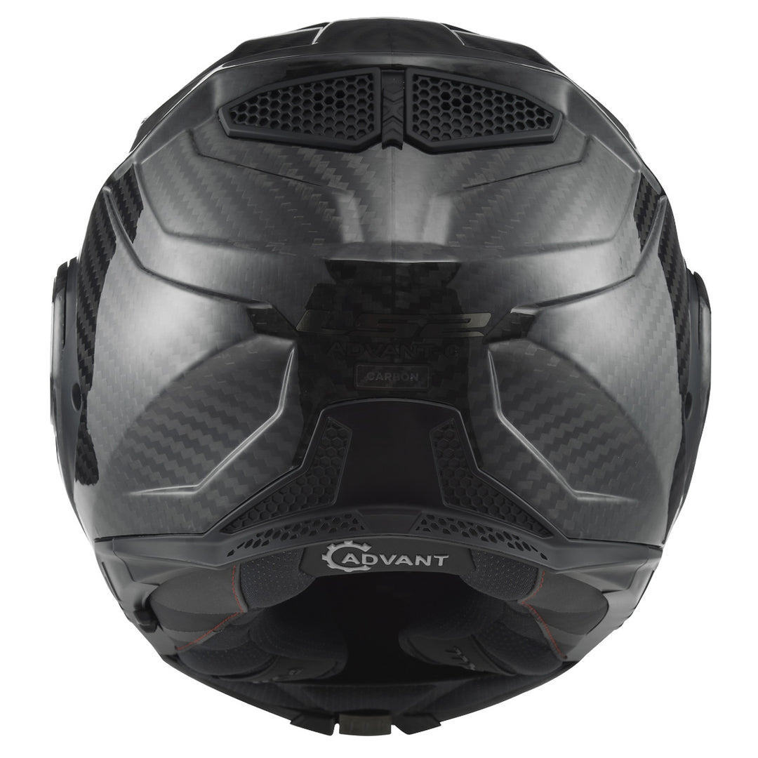LS2 Helmets Advant-X Carbon Helmet Matte Carbon - Rear View