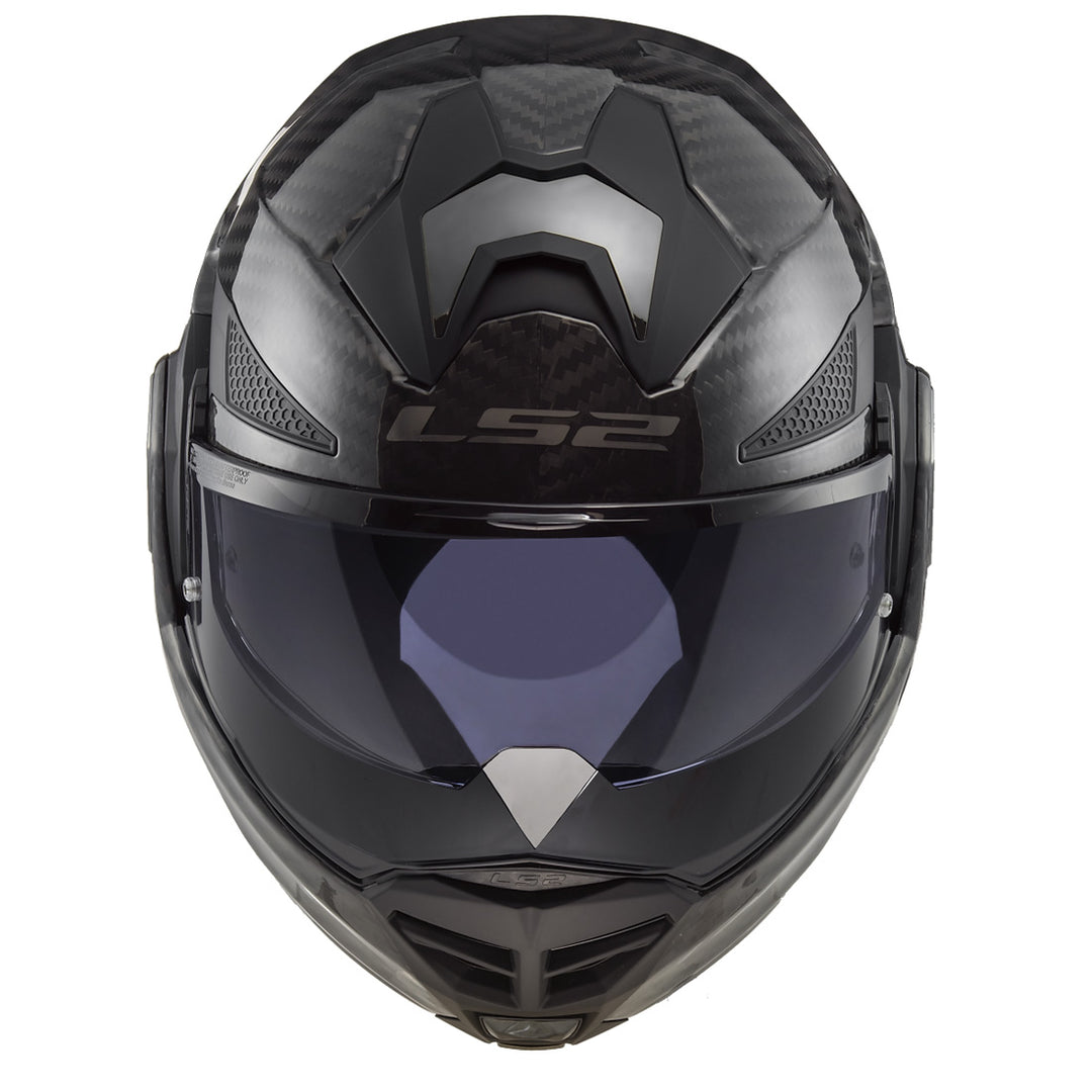 LS2 Helmets Advant-X Carbon Helmet Matte Carbon - Front Top View