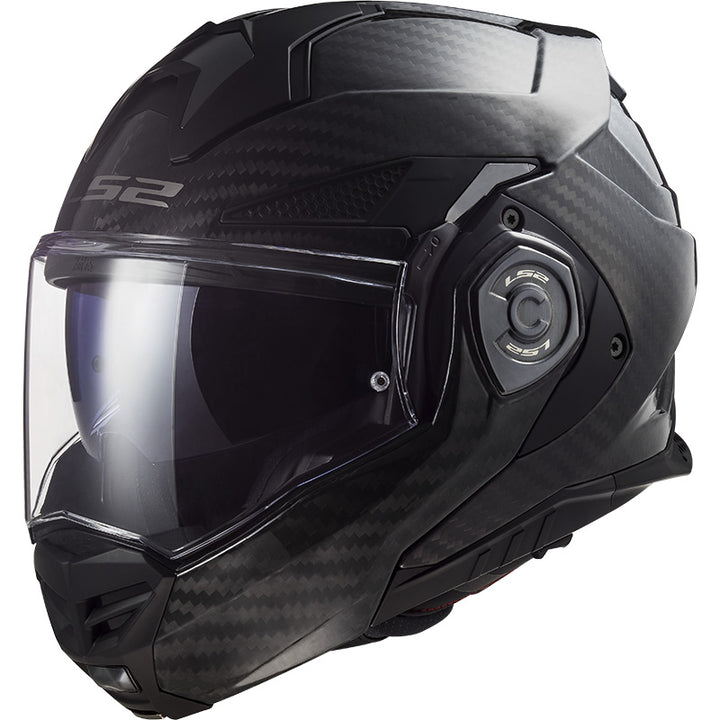 LS2 Helmets Advant-X Carbon Helmet Matte Carbon - Front Side View