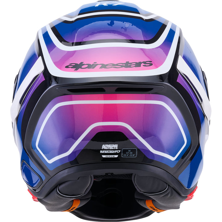 Supertech R7 Helmet - Zeal - 22.06 - Gloss Black/Blue/Pink Fluo/White