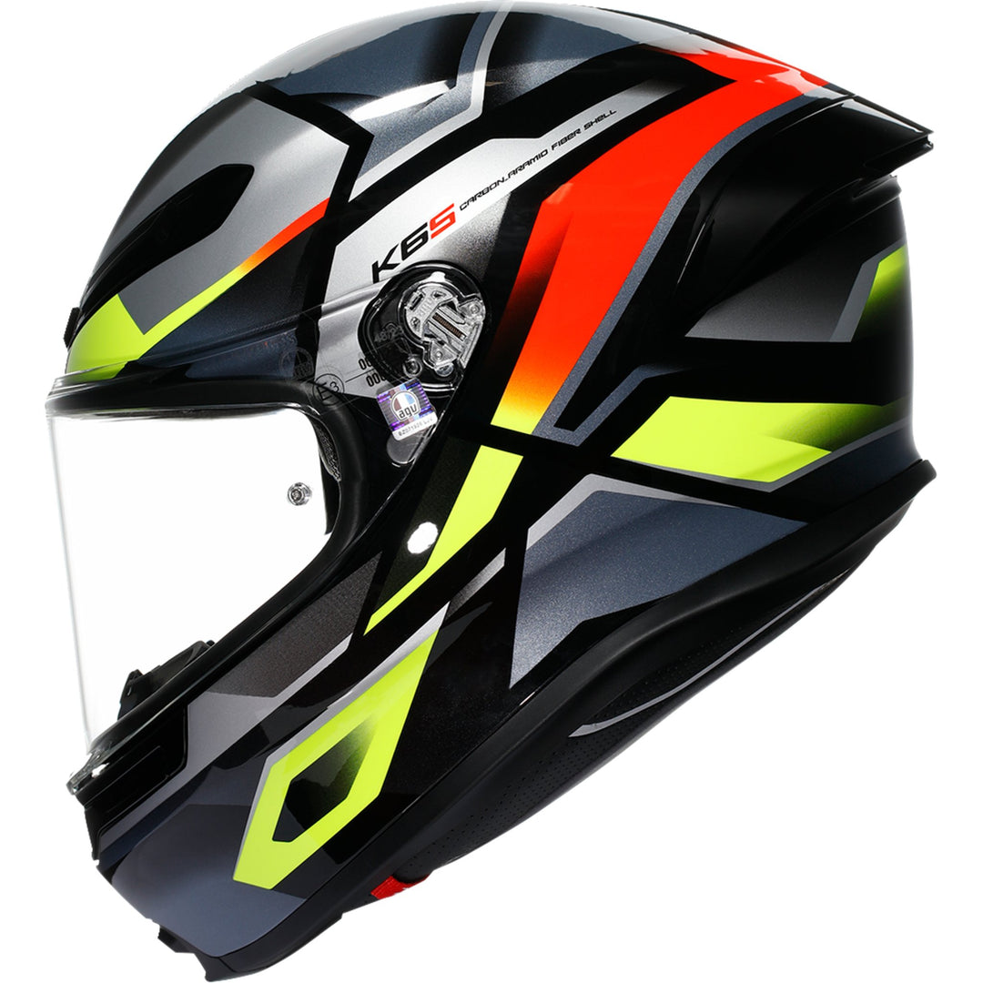 K6 S Helmet - Erazer - Black/Red/Yellow Fluo