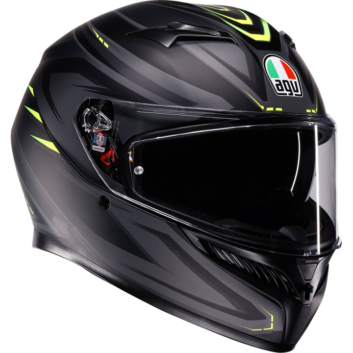 K3 Helmet - Syth - Matte Black/Yellow Fluo