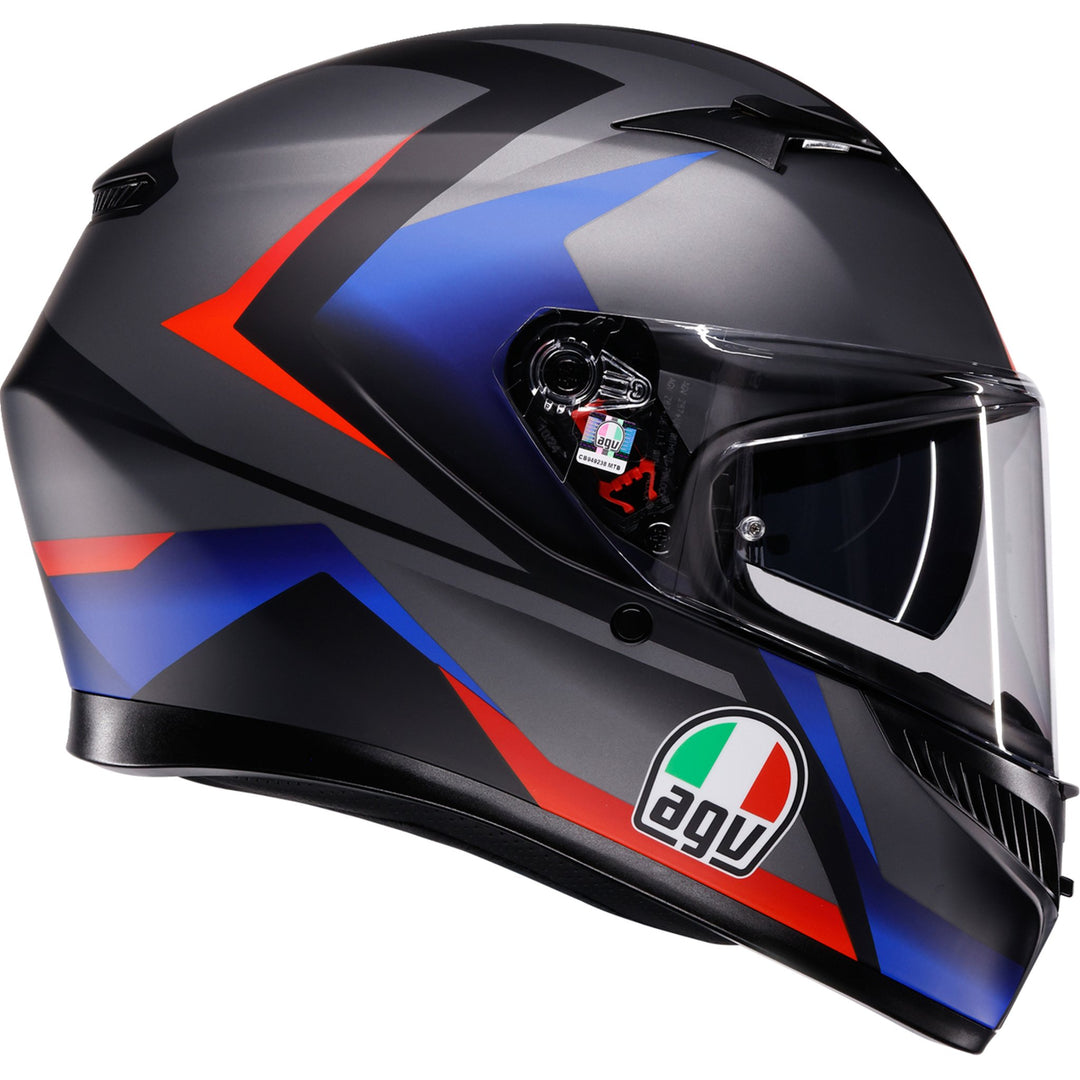 K3 Helmet - Striga - Matte Black/Blue/Red