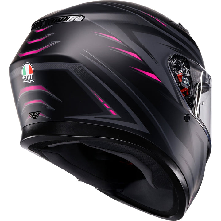 K3 Helmet - Syth - Matte Black/Pink
