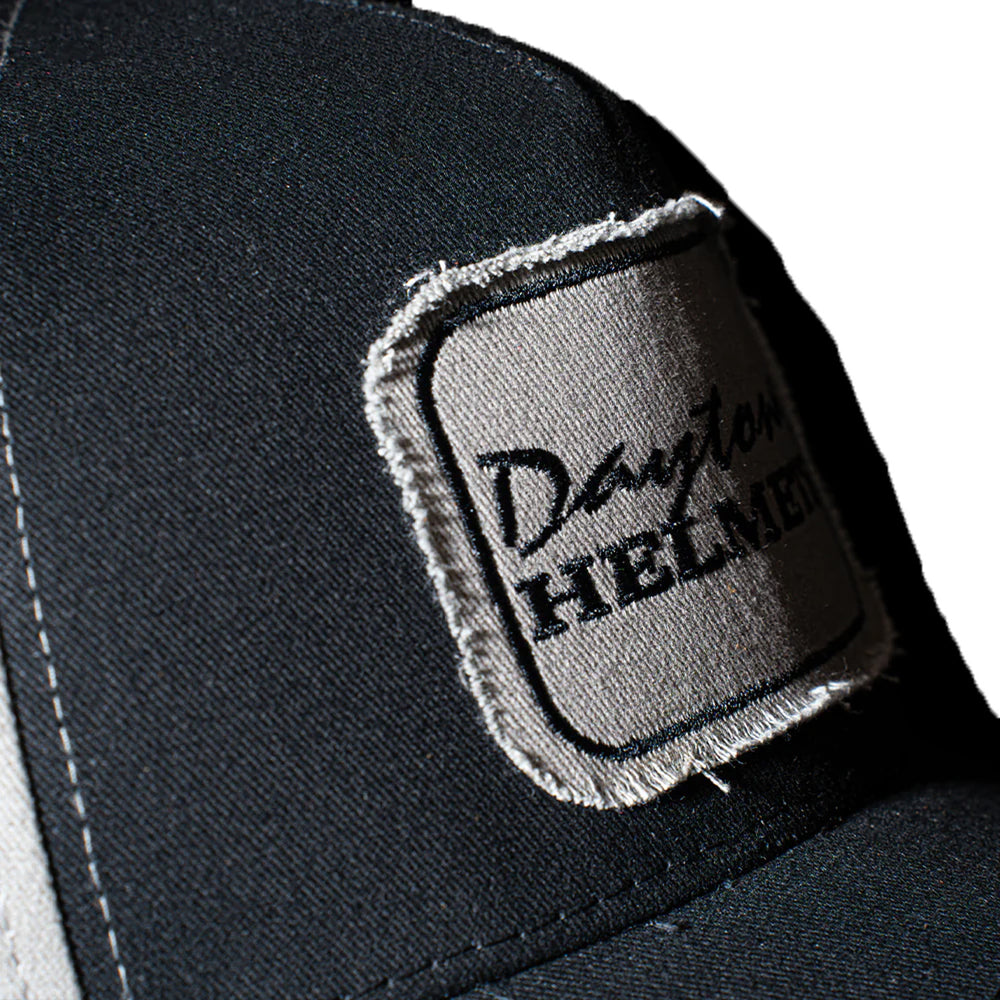 Daytona Helmets Distressed Cap - Close-Up of Front Side View of Logo