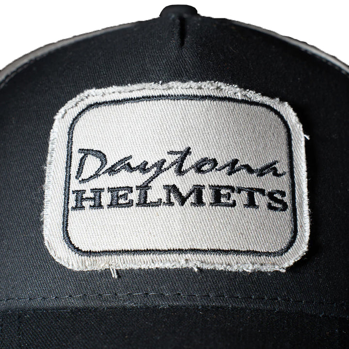 Daytona Helmets Distressed Cap - Close-Up of Front View of Logo