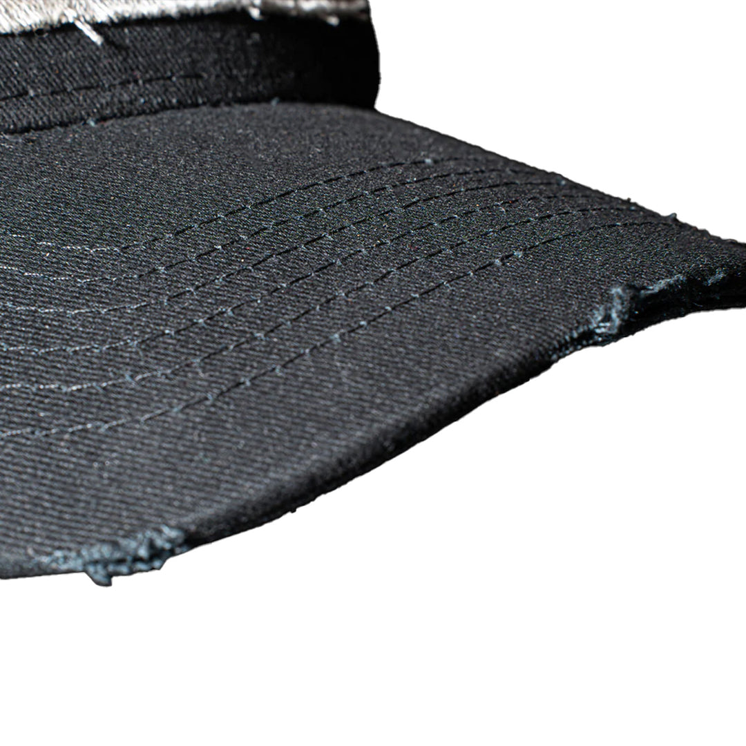 Daytona Helmets Distressed Cap - Close-Up of Front Side View of Bill