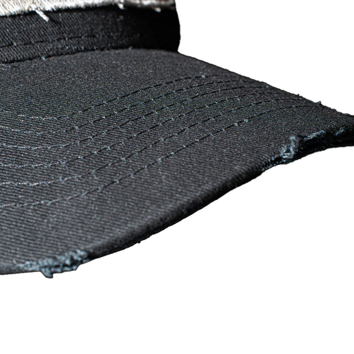 Daytona Helmets Distressed Cap - Close-Up of Front Side View of Bill