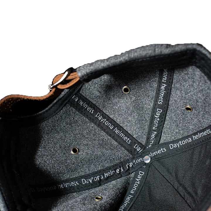 Daytona Helmets Vintage Leather Cap - Close-Up of Interior