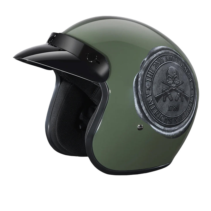 Daytona Helmets D.O.T. Cruiser Helmet - 2nd Amendment Seal - Front Left Side View
