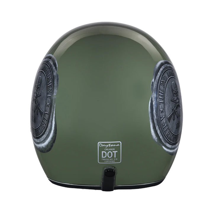 Daytona Helmets D.O.T. Cruiser Helmet - 2nd Amendment Seal - Rear View