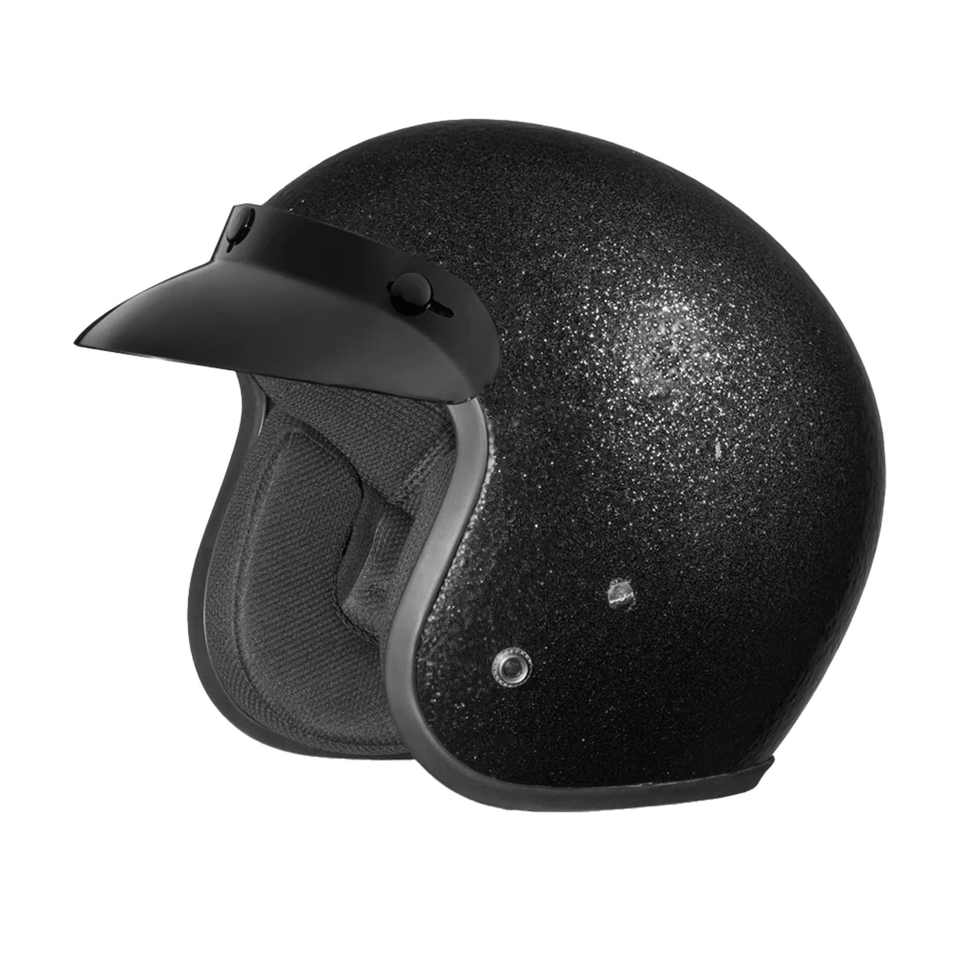 Daytona Helmets D.O.T. Cruiser Helmet Black Metal Flake - Front Left Side View