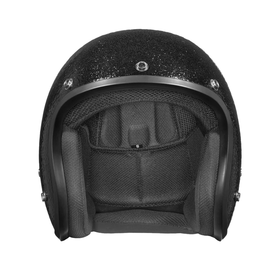 Daytona Helmets D.O.T. Cruiser Helmet Black Metal Flake - Front View