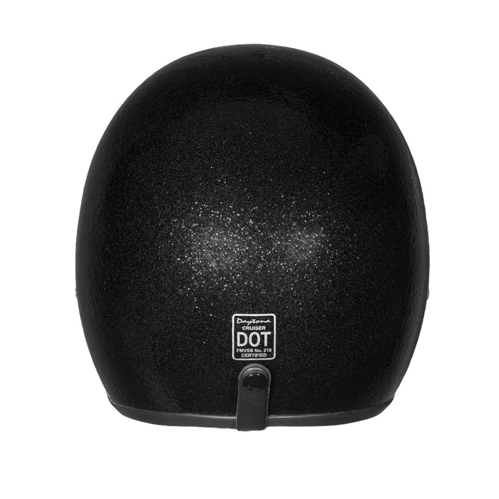 Daytona Helmets D.O.T. Cruiser Helmet Black Metal Flake - Rear View