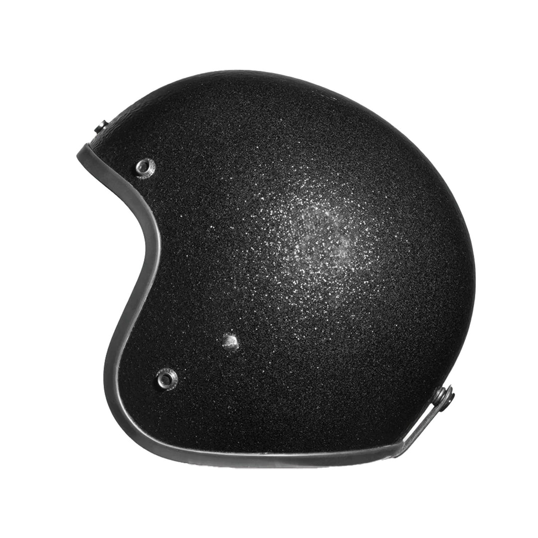 Daytona Helmets D.O.T. Cruiser Helmet Black Metal Flake - Left Side View without Visor