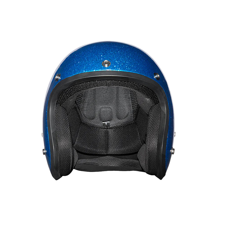 Daytona Helmets D.O.T. Cruiser Helmet Blue Metal Flake - Front View without Visor
