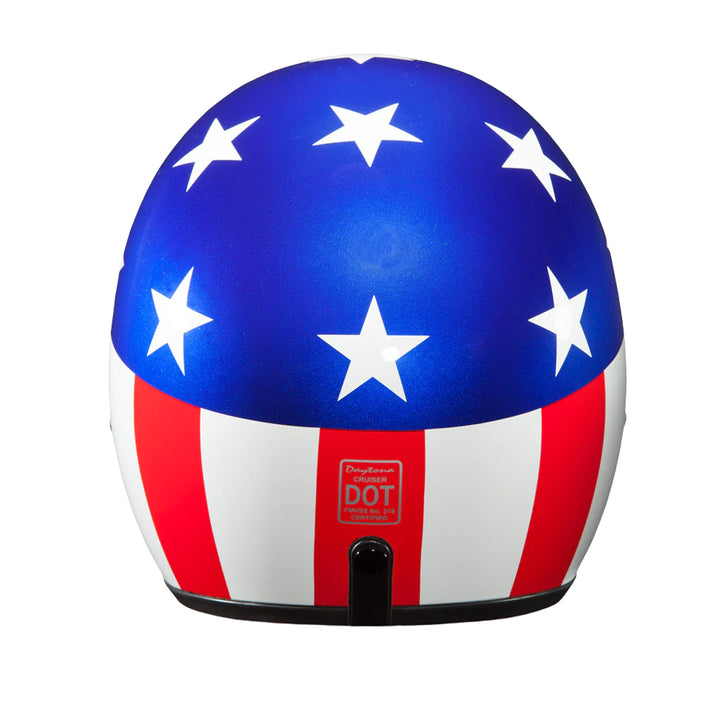 Daytona Helmets D.O.T. Cruiser Helmet - Captain America - Rear View