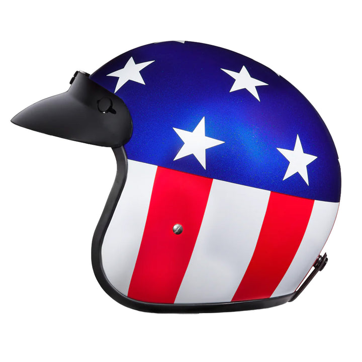 Daytona Helmets D.O.T. Cruiser Helmet - Captain America - Left Side View