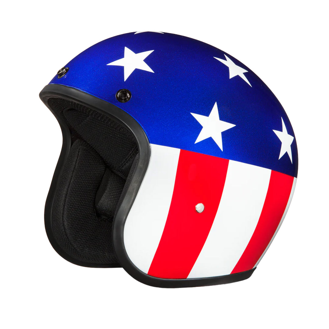 Daytona Helmets D.O.T. Cruiser Helmet - Captain America - Front Left Side View without Visor