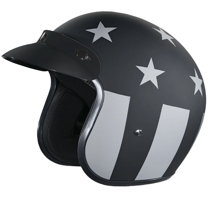 Daytona Helmets D.O.T. Cruiser Helmet - Captain America Stealth - Front Left Side View