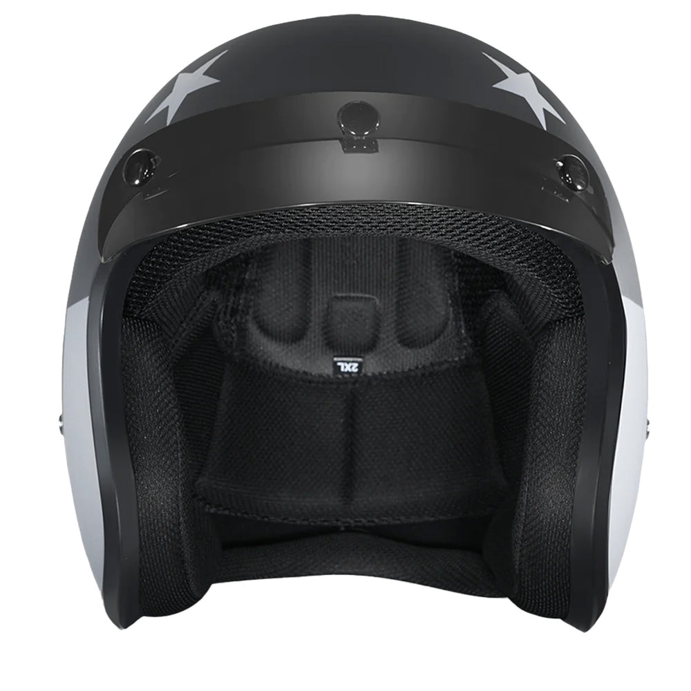 Daytona Helmets D.O.T. Cruiser Helmet - Captain America Stealth - Front View