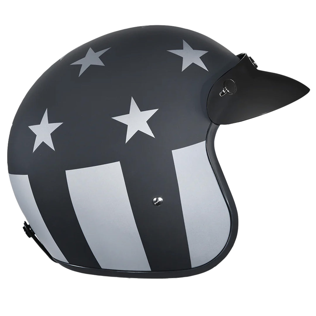 Daytona Helmets D.O.T. Cruiser Helmet - Captain America Stealth - Right Side View