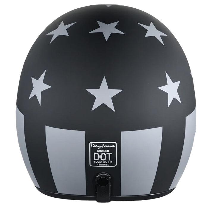 Daytona Helmets D.O.T. Cruiser Helmet - Captain America Stealth - Rear View
